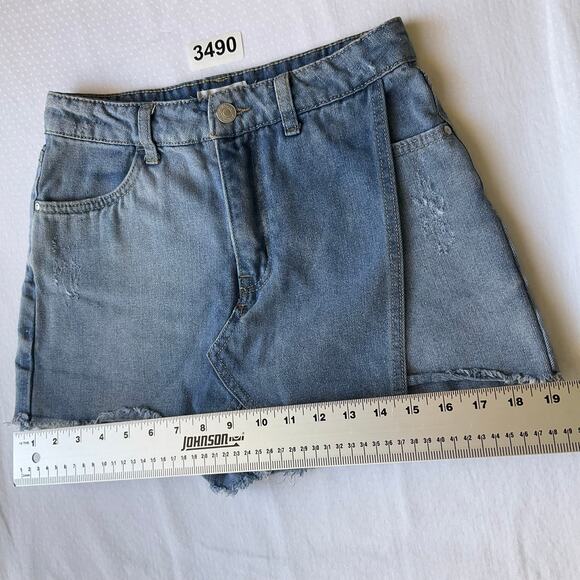 Sky and Sparrow Women Waxed Denim Shorts Jeans Skorts size S, Blue - Picture 3 of 9